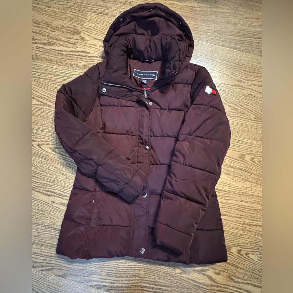 Tommy‎ Hilfiger Women's Burgundy Red / Purple Puffer Coat Size XS